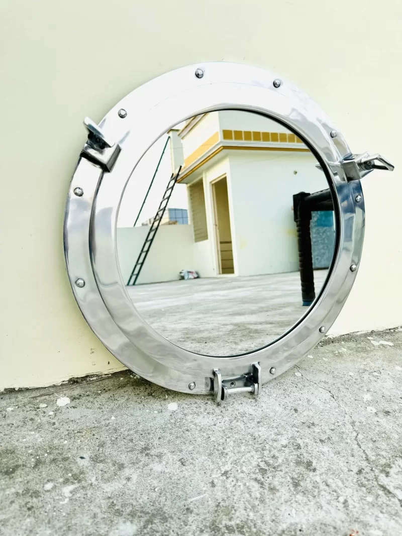 20 Inches Nautical Aluminium Ship Porthole Mirror For Bedroom Decor